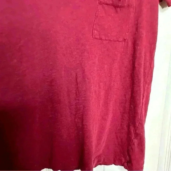Madewell T-Shirt V-Neck Front  Pocket Burgundy Size Extra Small - Picture 15 of 16